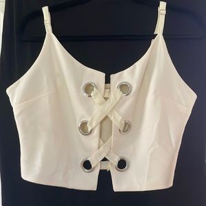 Beige Lace-up Corset top. Urban Outfitters NWT